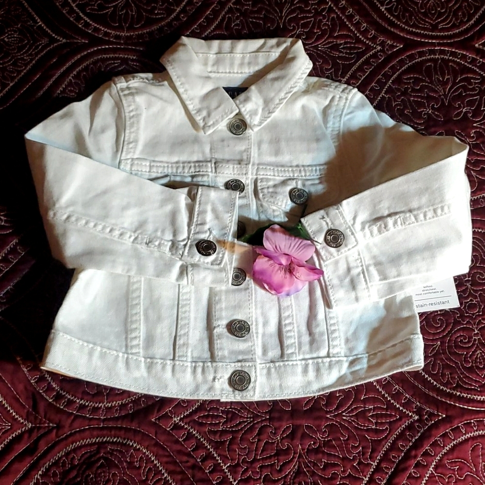 BABY GAP Toddler Girl White Denim Jacket